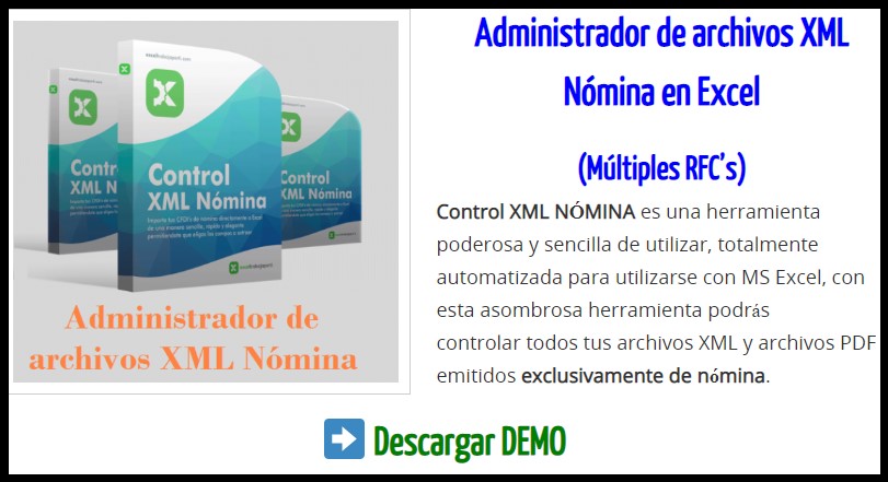 Administrador de archivos XML Nómina en Excel