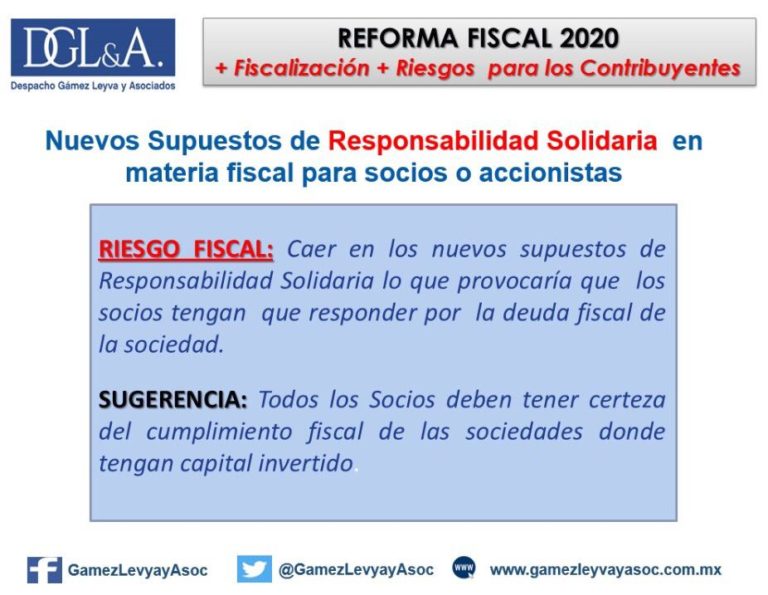 Responsabilidad Fiscal Solidaria De Socios Y Accionistas