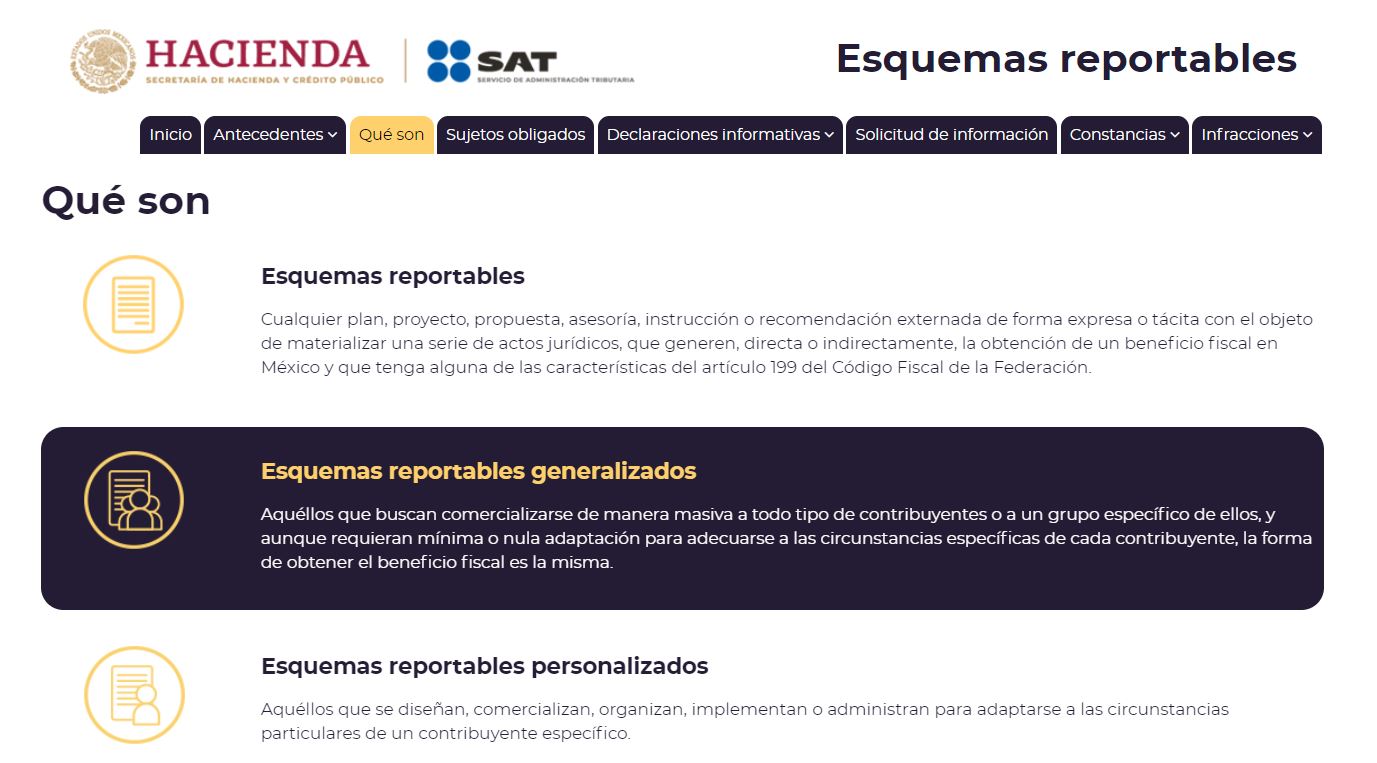 esquemas reportables personalizados generalizados