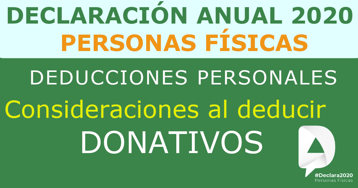 DAPF 2020 DEDUCCION PERSONAL DONATIVOS