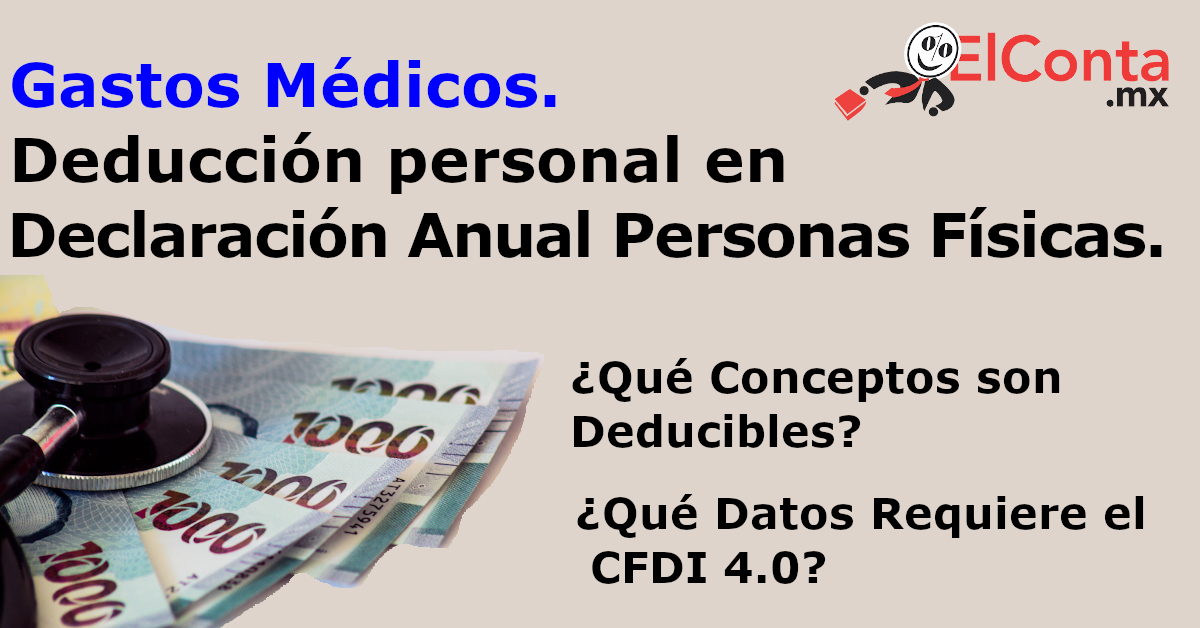 Gastos Médicos Deducción personal en Declaración Anual de Personas Físicas ElConta MX