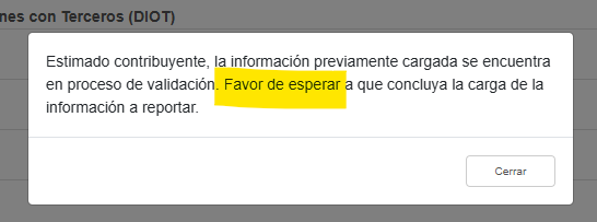 error diot validacion