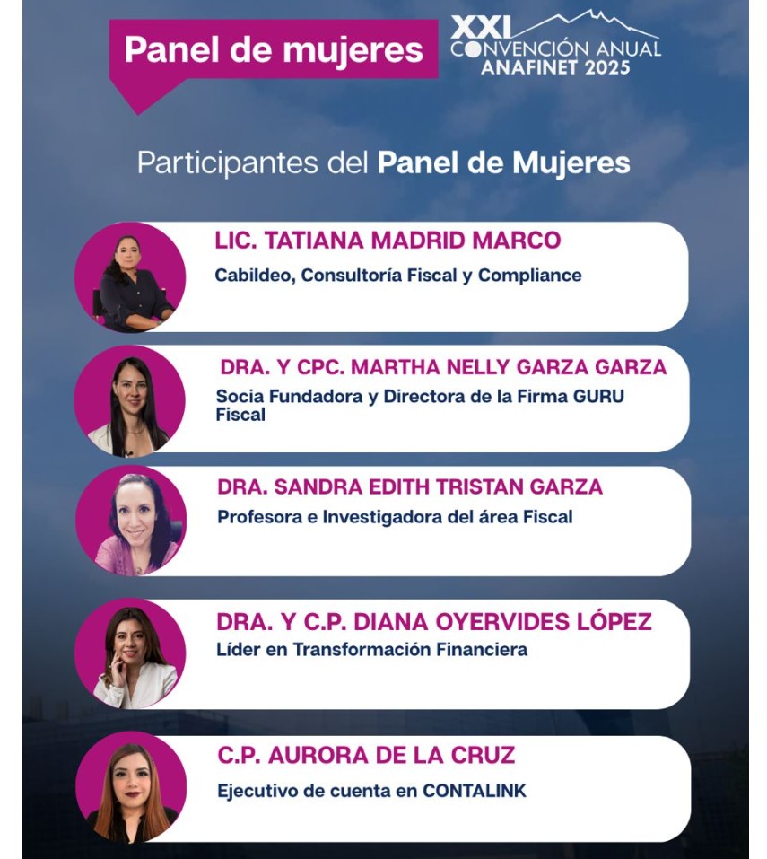 panelistas mujeres anafinet 2025 monterrey