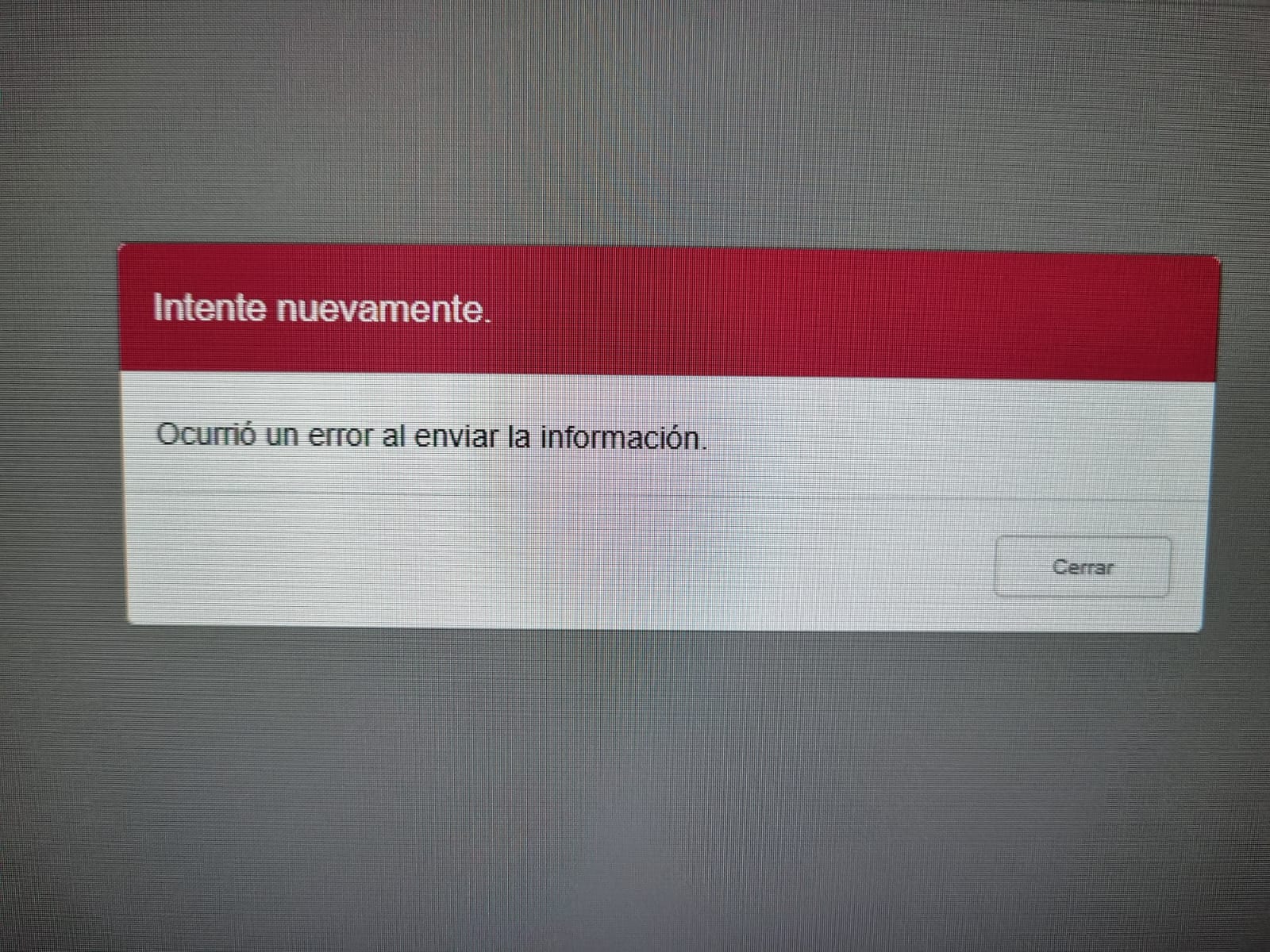 sat ocurrio un error al enviar la informacion 1