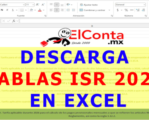 tablas isr 2026 descarga excel 2