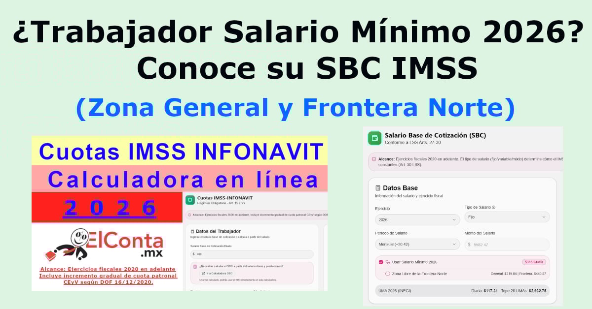 imss sbc salario minimo 2026