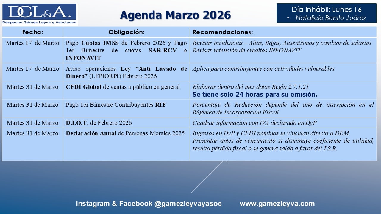 Agenda Fiscal Marzo 2026 2