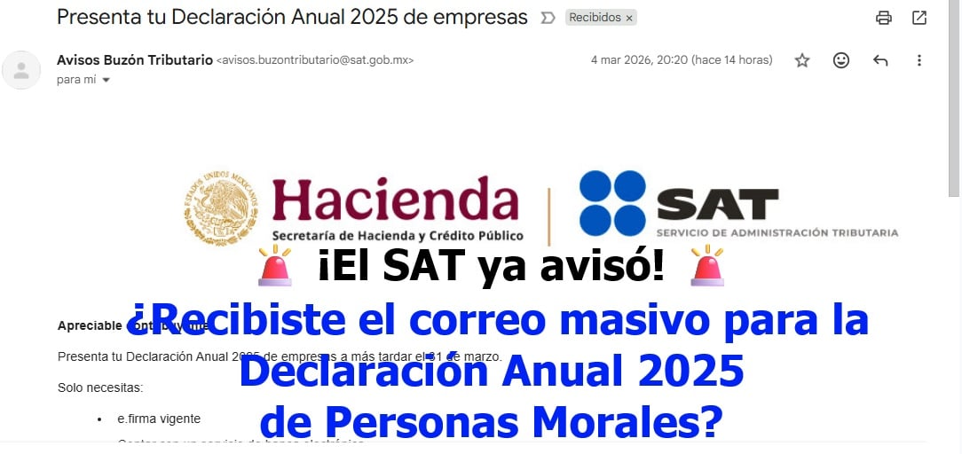 aviso correo sat declaracion anual