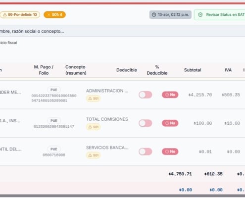 deducir facturas s01 sat peligro error