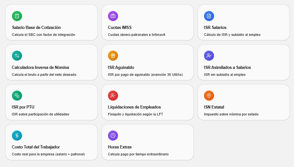calculadoras recursos humanos elconta