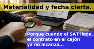 materiaidad fecha cierta contratos sat express