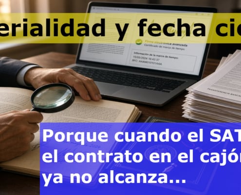 materiaidad fecha cierta contratos sat express