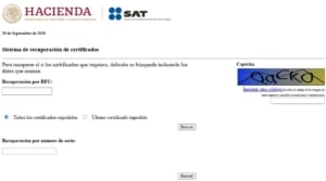 sat recuperar certificado cer fiel firma electronica sellos