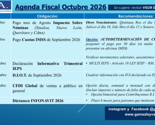 2026 10 agenda fiscal laboral seguridad social 2