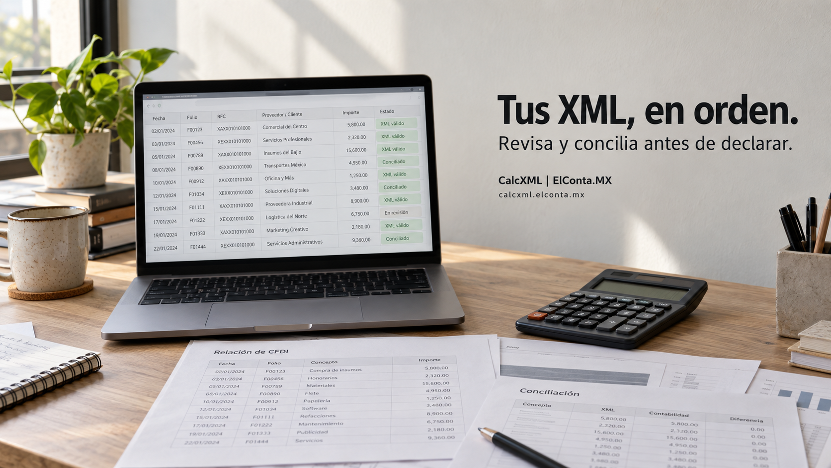 calcxml horizontal